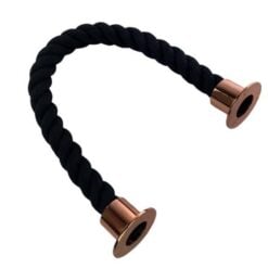 rs black natural cotton barrier rope with copper bronze cup ends