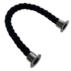 rs black natural cotton barrier rope with polished chrome cup ends