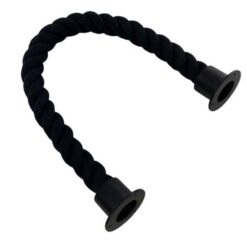 rs black natural cotton barrier rope with powder coated black cup ends