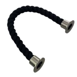 rs black natural cotton barrier rope with satin nickel cup ends