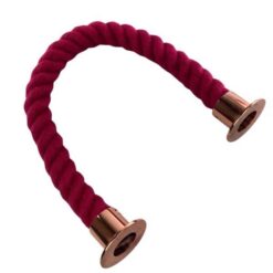 rs burgundy synthetic polyspun barrier rope with copper bronze cup ends