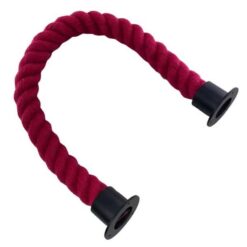 rs burgundy synthetic polyspun barrier rope with powder coated black cup ends