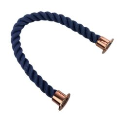 rs navy blue softline multifilament barrier rope with copper bronze cup ends