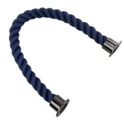 rs navy blue softline multifilament barrier rope with gun metal black cup ends