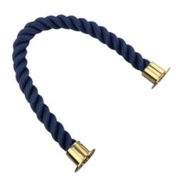 rs navy blue softline multifilament barrier rope with polished brass cup ends