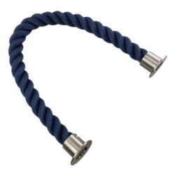 rs navy blue softline multifilament barrier rope with satin nickel cup ends