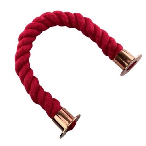 rs red natural cotton barrier ropes with copper bronze cup