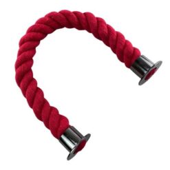 rs red natural cotton barrier ropes with gun metal black cup ends