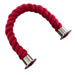 rs red natural cotton barrier ropes with satin nickel cup ends