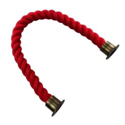 rs red softline barrier rope with antique brass cup ends