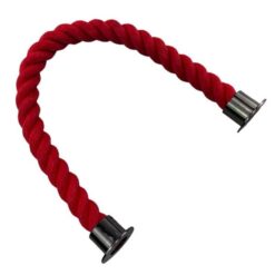 rs red softline barrier rope with gun metal black cup ends