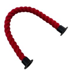 rs red softline barrier rope with powder coated black cup ends