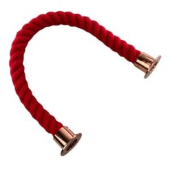 rs red synthetic polyspun barrier rope with copper bronze cup ends