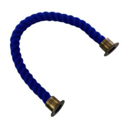 rs royal blue polyspun barrier rope with antique brass cup ends