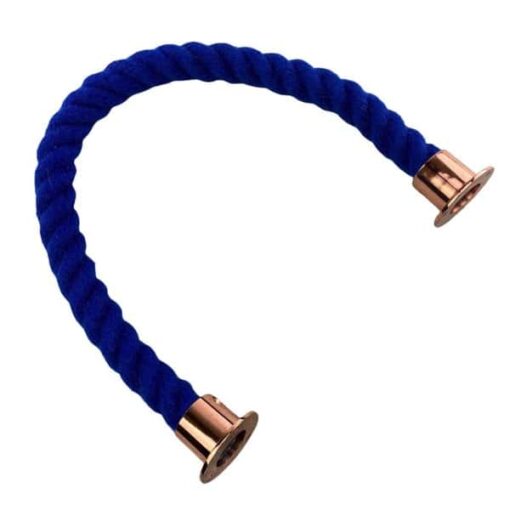 rs royal blue polyspun barrier rope with copper bronze cup ends