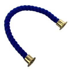 rs royal blue polyspun barrier rope with polished brass cup ends