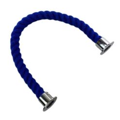 rs royal blue polyspun barrier rope with polished chrome cup ends