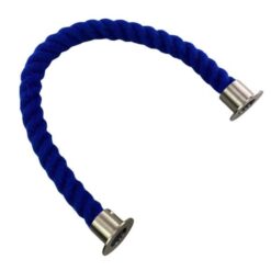 rs royal blue polyspun barrier rope with satin nickel cup ends