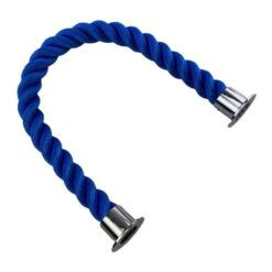 rs royal blue sofrtline barrier rope with polished chrome cup ends