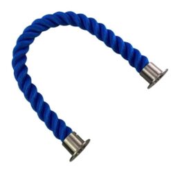 rs royal blue sofrtline barrier rope with satin nickel cup ends