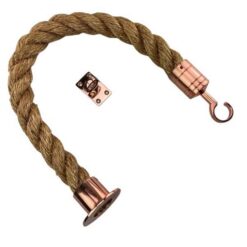 rs natural manila barrier rope with copper bronze cup hook and eye plate