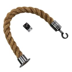 rs natural manila barrier rope with gun metal black cup hook and eye plate