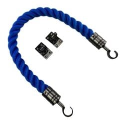 rs royal blue softline barrier rope with gun metal black hooks and eye plates