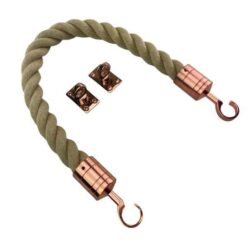 rs synthetic polyhemp barrier ropes with copper bronze hook and eye plates