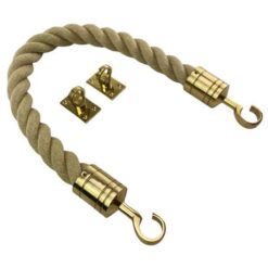 rs synthetic polyhemp barrier ropes with polished brass hook and eye plates