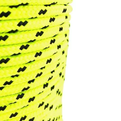 rs fluorescent yellow with black fleck fleck bradied polyester rope 4