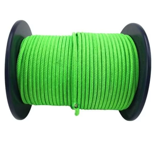 rs lime green bradied polyester rope 2