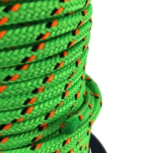 rs lime green with orange and black fleck bradied polyester rope 3