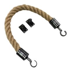 rs natural hemp barrier rope with gun metal black hook and eye plates