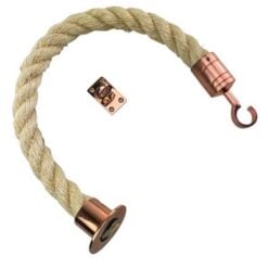 rs natural sisal barrier rope with copper bronze cup hook and eye plate