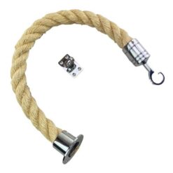 rs natural sisal barrier rope with polished chrome cup hook and eye plate