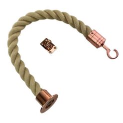 rs synthetic polyhemp barrier rope with copper bronze cup hook and eye plate