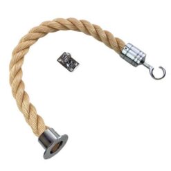 rs synthetic sisal barrier rope with polished chrome cup hook and eye plate fittings