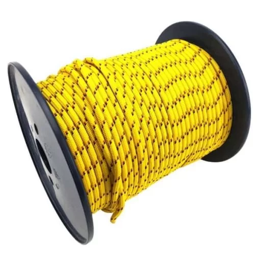 rs yellow with black and red fleck braided polypropylene rope 3