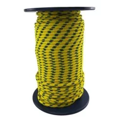 rs yellow with blue and black fleck braided polypropylene rope 1