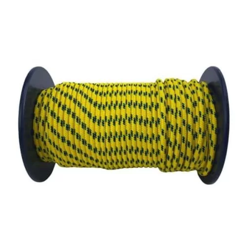 rs yellow with blue and black fleck braided polypropylene rope 2