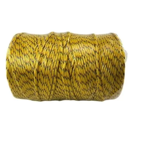 rs yellow with green and red fleck braided polypropylene rope 2 1