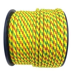 rs yellow with green and red fleck braided polypropylene rope 2