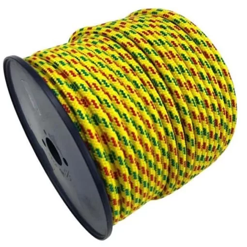 rs yellow with green and red fleck braided polypropylene rope 3