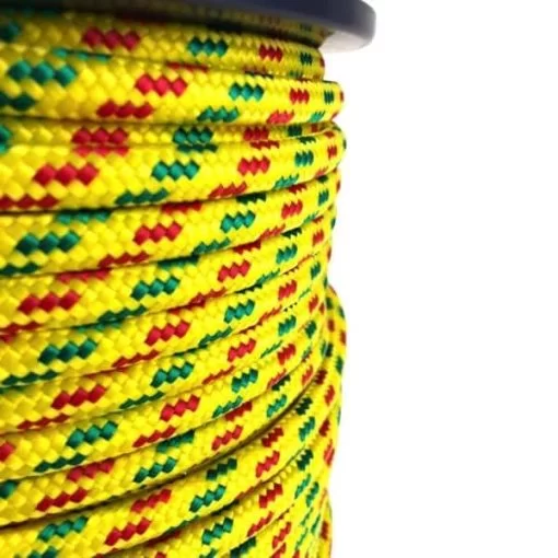 rs yellow with green and red fleck braided polypropylene rope 4