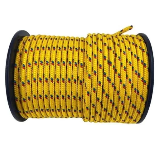 rs yellow with red and blue fleck braided polypropylene rope 2