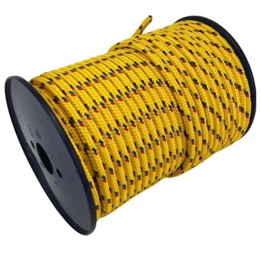 rs yellow with red and blue fleck braided polypropylene rope 3