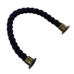 rs black softline multifilament barrier rope with antique brass cup ends