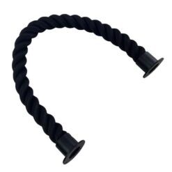 rs black softline multifilament barrier rope with powder coated black cup ends