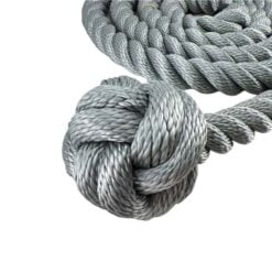 rs grey synthetic rope with man rope knot 2