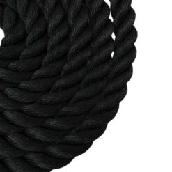 black 3 strand nylon gym rope with soft eye 2